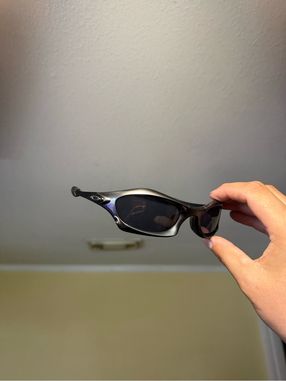 Oak Metallic Gray/Purple Sport Wrap Sunglasses